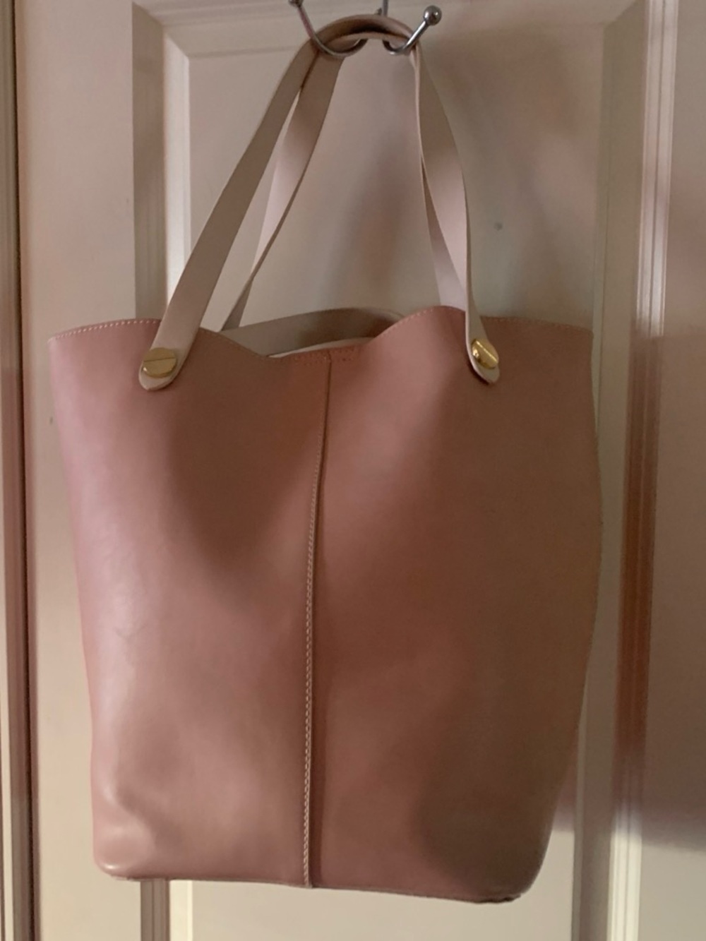 Shiraleah Blush Pink Tote with Cream Straps
